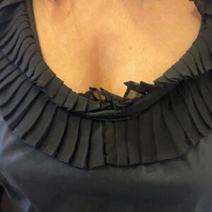BCBG MaxAzria Black Ruffled Blouse
